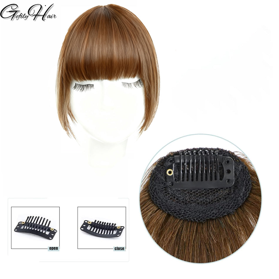 Gefily 16’’–24’’ 9PCS 120g 4/27 Highlight Brown Straight Clip-In Human Hair Extensions – Soft Touch, Effortless Shine