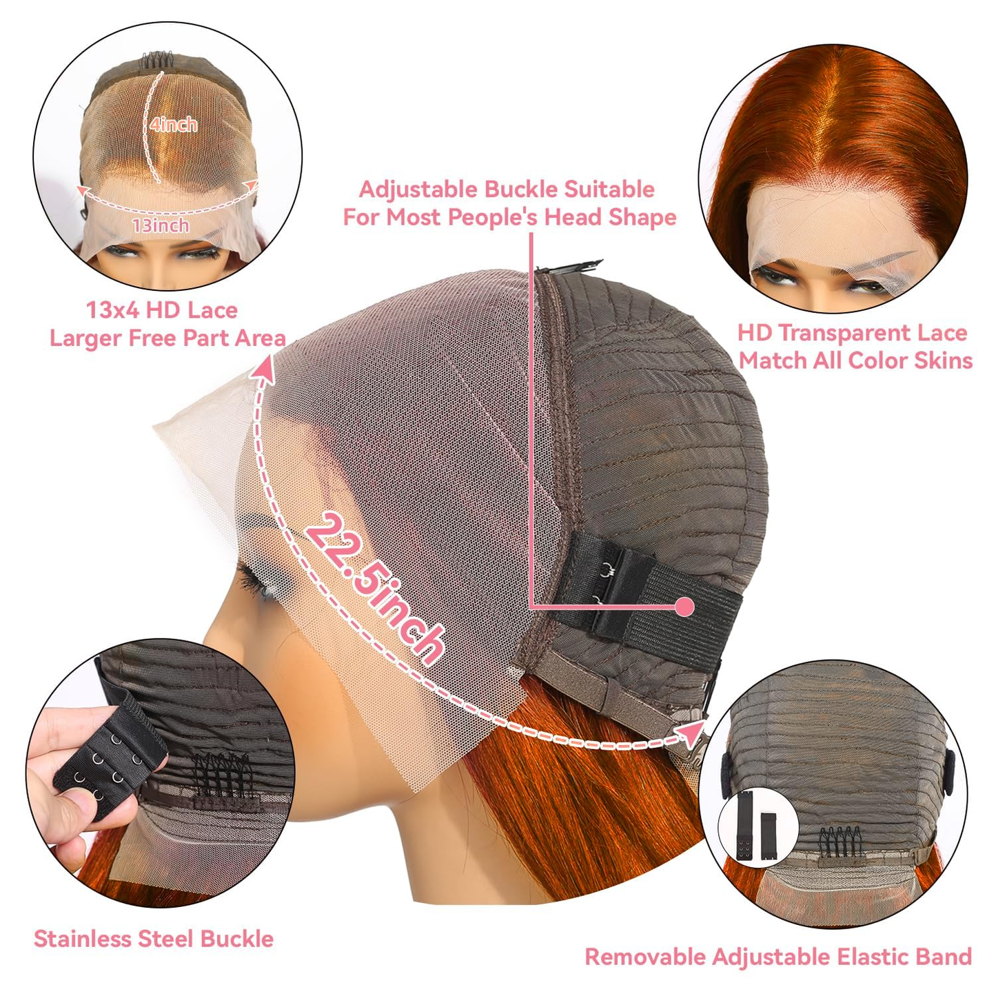 ⚡️|BigSale|Gefily 20"-34"13x4 350 Ginger Orange Lace Front Wig Curly Wave Long Hair Wig