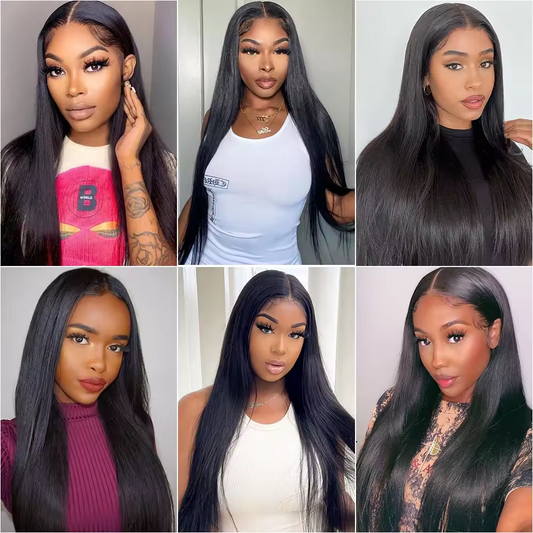 Gefily 18’’–34’’ Bundles Natural Black Straight Brazilian Hair – 100% Virgin Brazilian Human Hair, Soft, Full & Silky