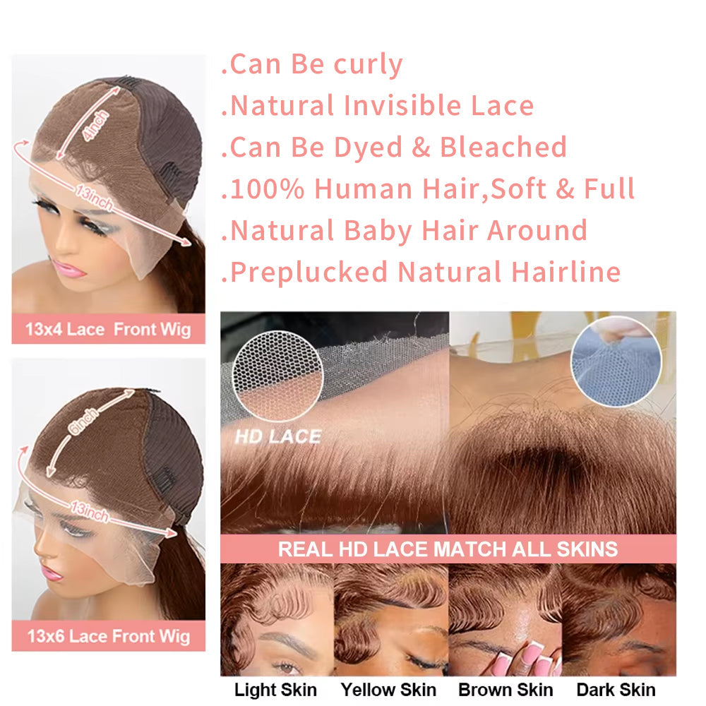 Gefily 20ββ-36ββ 13x4 Lace Front Wig Chocolate Brown Curly Wave Deep Wave β Natural Look, Soft & Restyle-Friendly, Perfect for Daily Glam