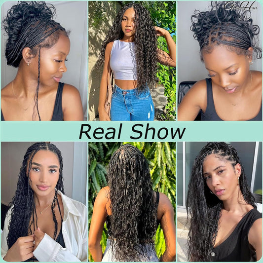 Gefily 16’’–26’’ Braiding Hair Natural Black Deep Curly Wave Hair –Smooth Flow, True to Length, Natural Black Beauty