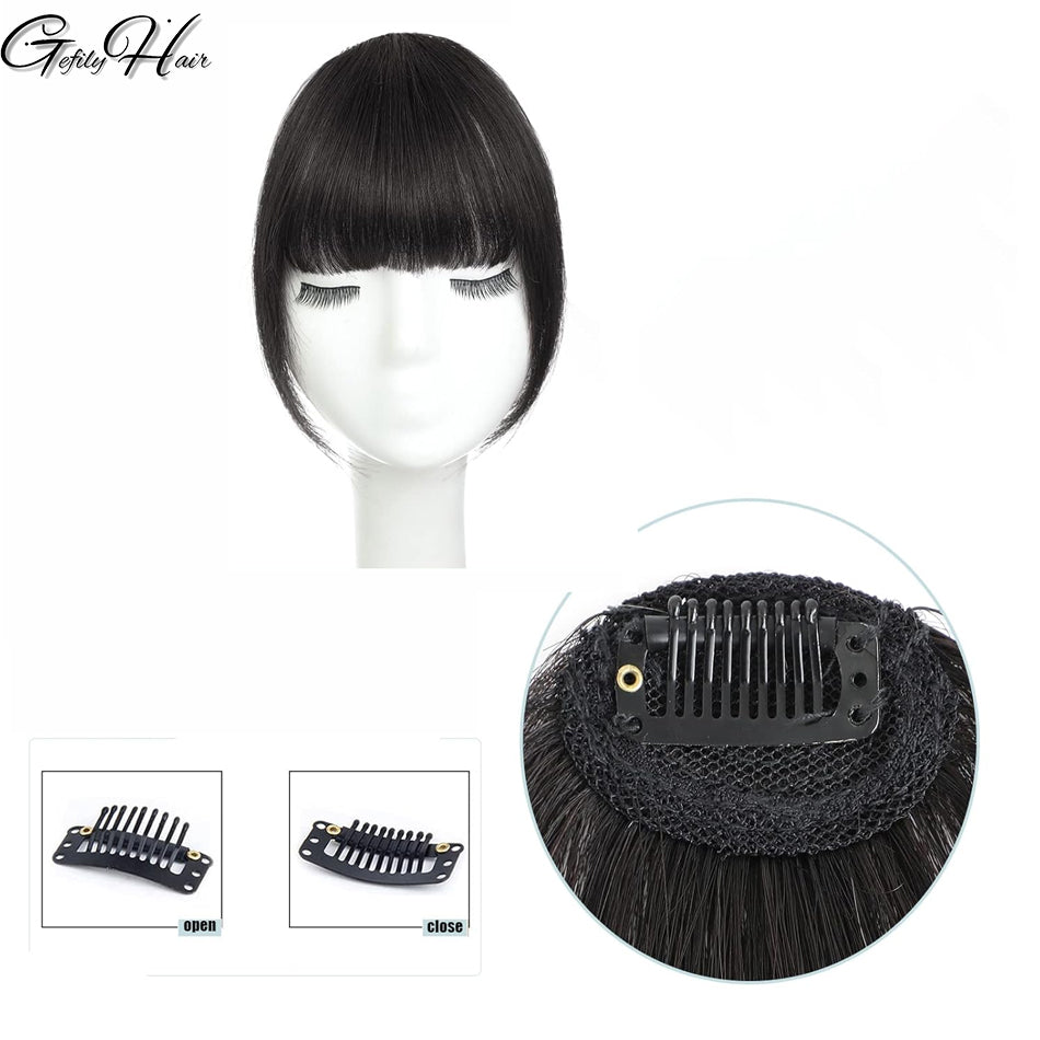 Gefily 16’’–30’’ 9PCS 120g Natural Black Straight Clip-In Human Hair Extensions – Silky & Seamless, Easy to Wear, Tangle-Free & Dyeable