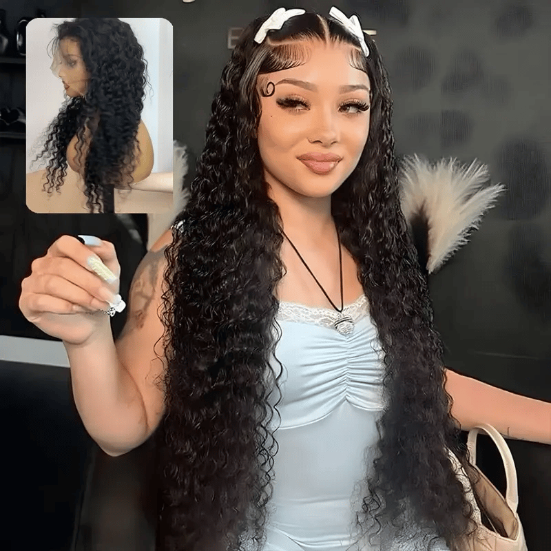 30 Inch Deep Wave Frontal Wigs Human Hair 13x6 Lace Front Human Hair Wigs Wet And Wavy Water Curly Wigs For Black Women