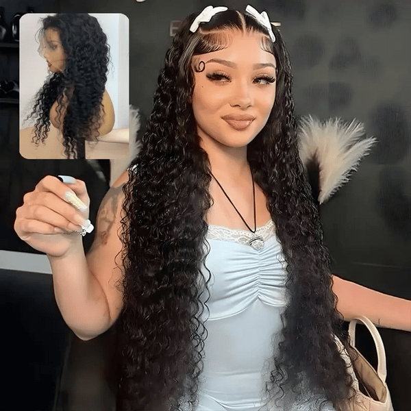 30 Inch Deep Wave Frontal Wigs Human Hair 13x6 Lace Front Human Hair Wigs Wet And Wavy Water Curly Wigs For Black Women