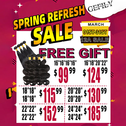 Gefily 16’’–30’’ Grade 12A Brazilian Natural Black Bundles