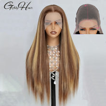 Gefily 18”-42” 360/13x4/13x6 Lace 4/27 Highlight Brown Long Straight Wig –  Sleek Long Style, Elegant and Timeless