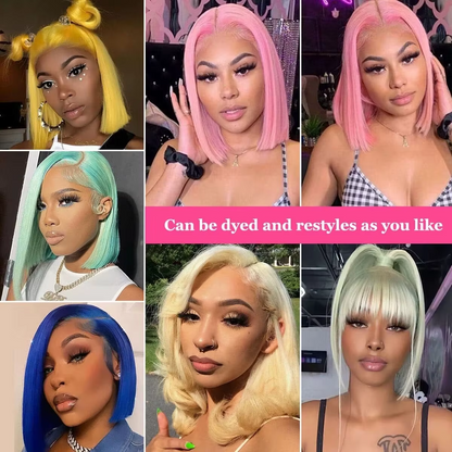 Gefily 12” 5x5 613 Blonde Silky Straight Bob Wig – 100% Human Hair, Effortless Chic Look