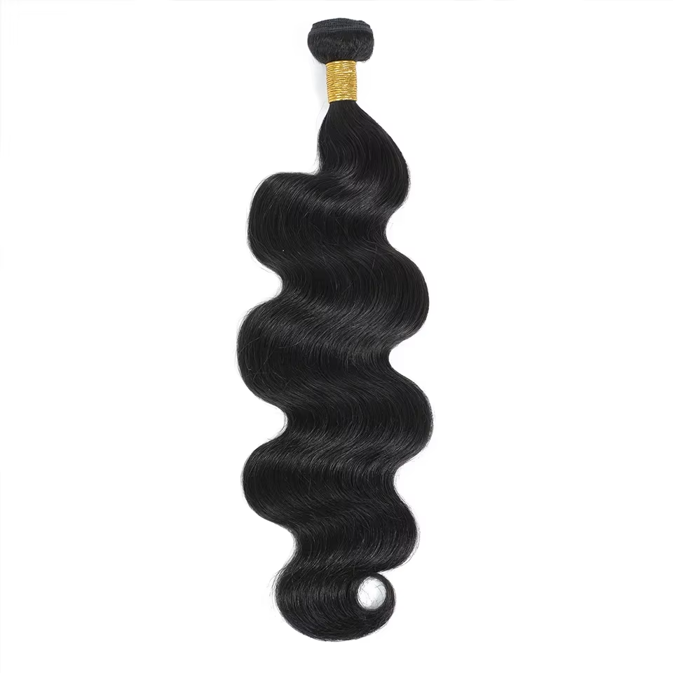 Gefily 16-34Inch Natural Black Body Wave Hair Bundles Virgin Brazilian Hair Weave 4 Bundles
