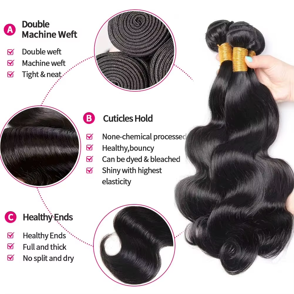 Wholesale of 30 Bundles of Bundles For Only $971- Premium Natural Body Wave Bundles Human Hair 10 bundles of 16 inches+10 bundles of 24 inches+10 bundles of 30 inches