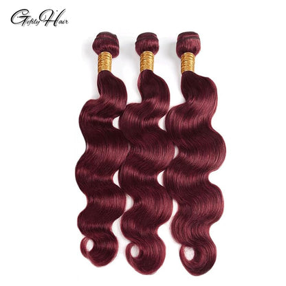 Gefily 18’’–30’’ Bundles 99J Burgundy Red Body Wave Hair– Deep Wine Red Elegance, Smooth Texture & Lasting Volume