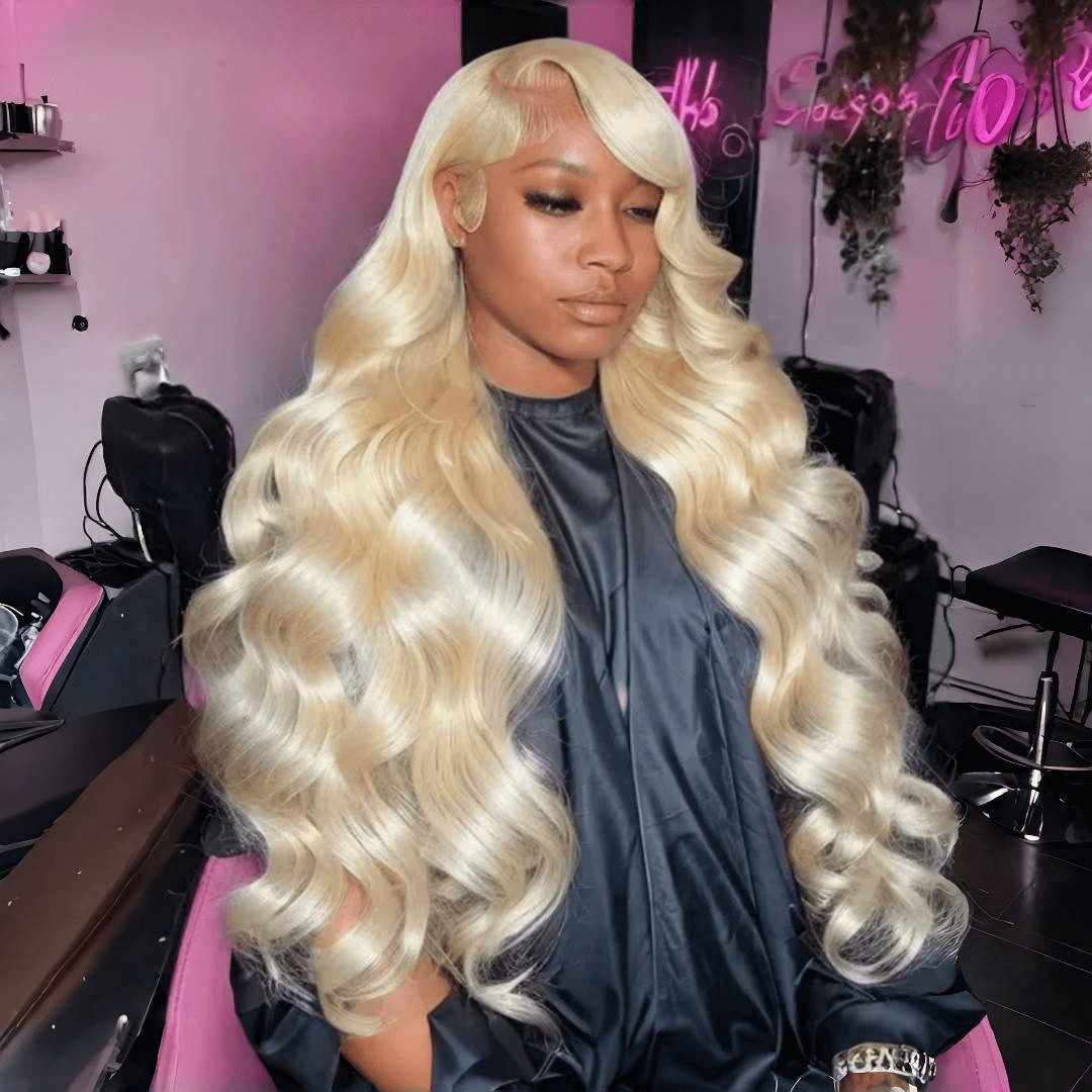 613 Blonde Lace Front Wig Human Hair 13x6 Blonde Human Hair Wigs 30 Inch Body Wave Lace Front Wigs Human Hair Pre Plucked