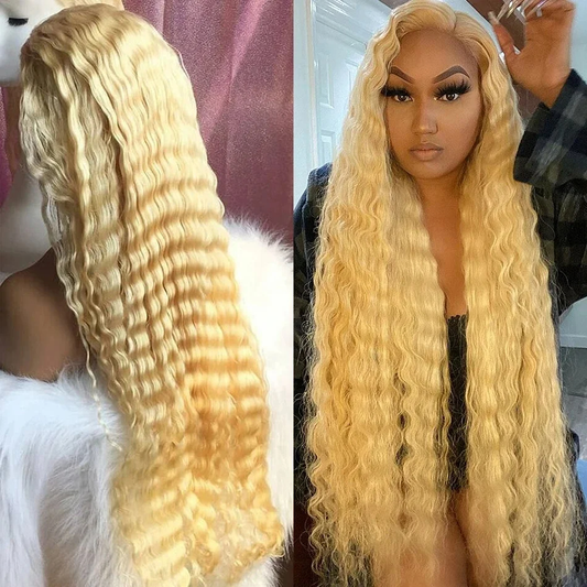 ⚡️|BigSale|Gefily 16‘’-40‘’ 13x4 613 Blonde Lace Front Wig Deep Wave & Water Wave Curly Wave