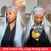 Gefily 20’’–36’’ 13x4 Lace Front Wig Silver Grey Straight – Ultra Invisible Lace, 100% Human Hair, Chic & Modern Silver Style