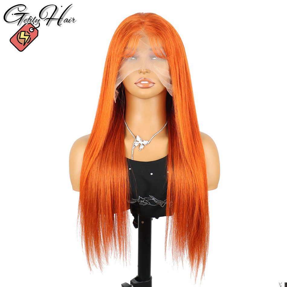 ⚡️|BigSale|Gefily 26‘’-36‘’ 13x4 #350 Ginger Orange Straight Lace Front Wig Straight Hair