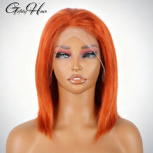 Gefily 10” 13x4 350 Orange Ginger Bob Wig – Trendy Short Cut