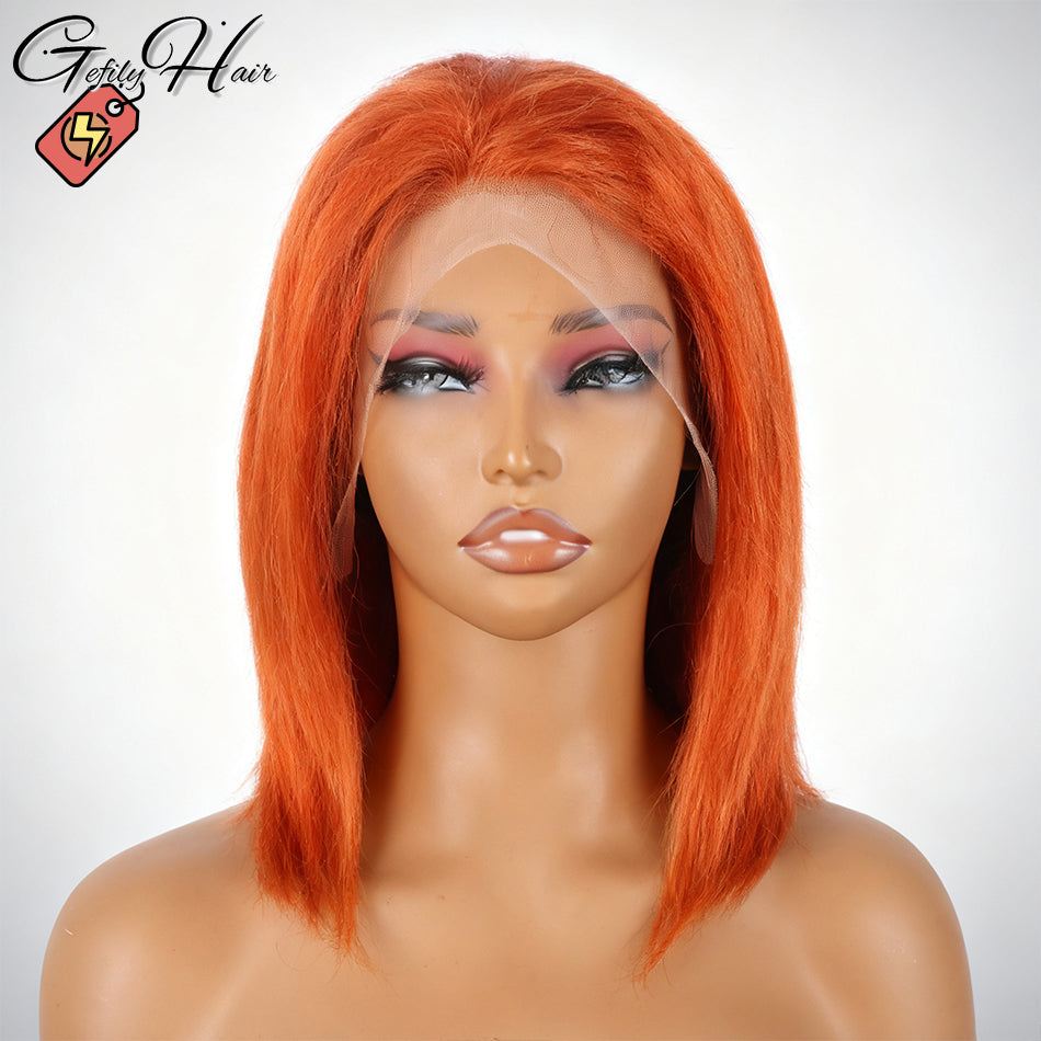 ⚡️|BigSale|Gefily 10” 13x4 350 Ginger Orange Ginger Bob Wig