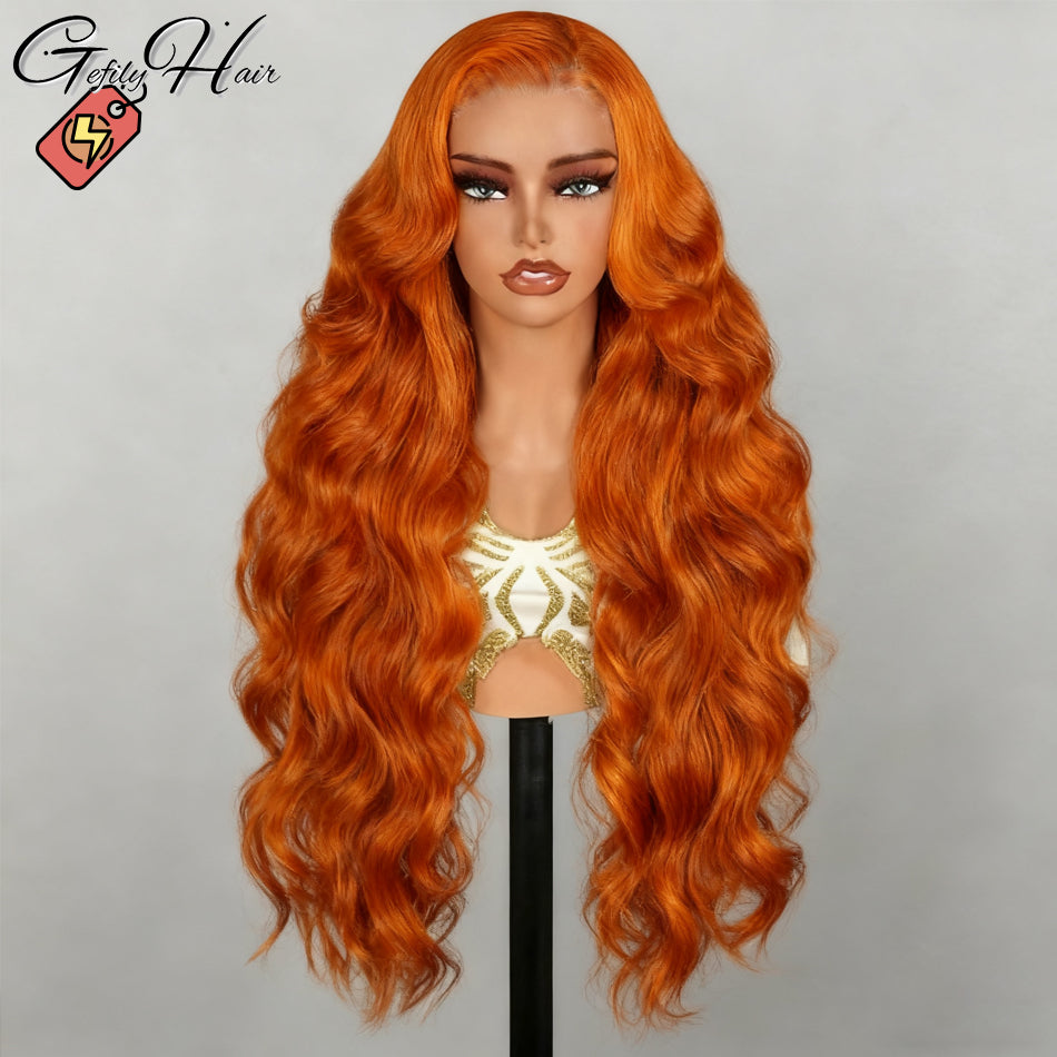 ⚡️|BigSale|Gefily 30"-32"13x4 350 Ginger Orange Lace Front Wig Body Wave Long Hair