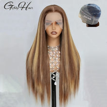 Gefily 18”-42” 360/13x4/13x6 Lace 4/27 Highlight Brown Long Straight Wig –  Sleek Long Style, Elegant and Timeless