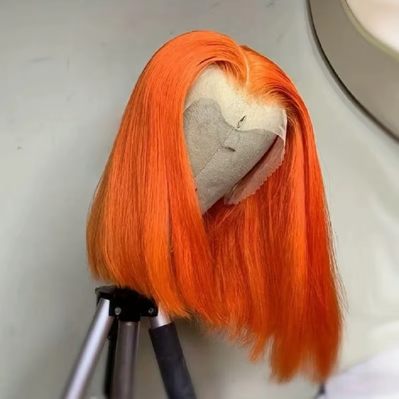 Fashion Color|10 Inch 350 Orange Ginger Super Natural Hairline Short Bob Wig