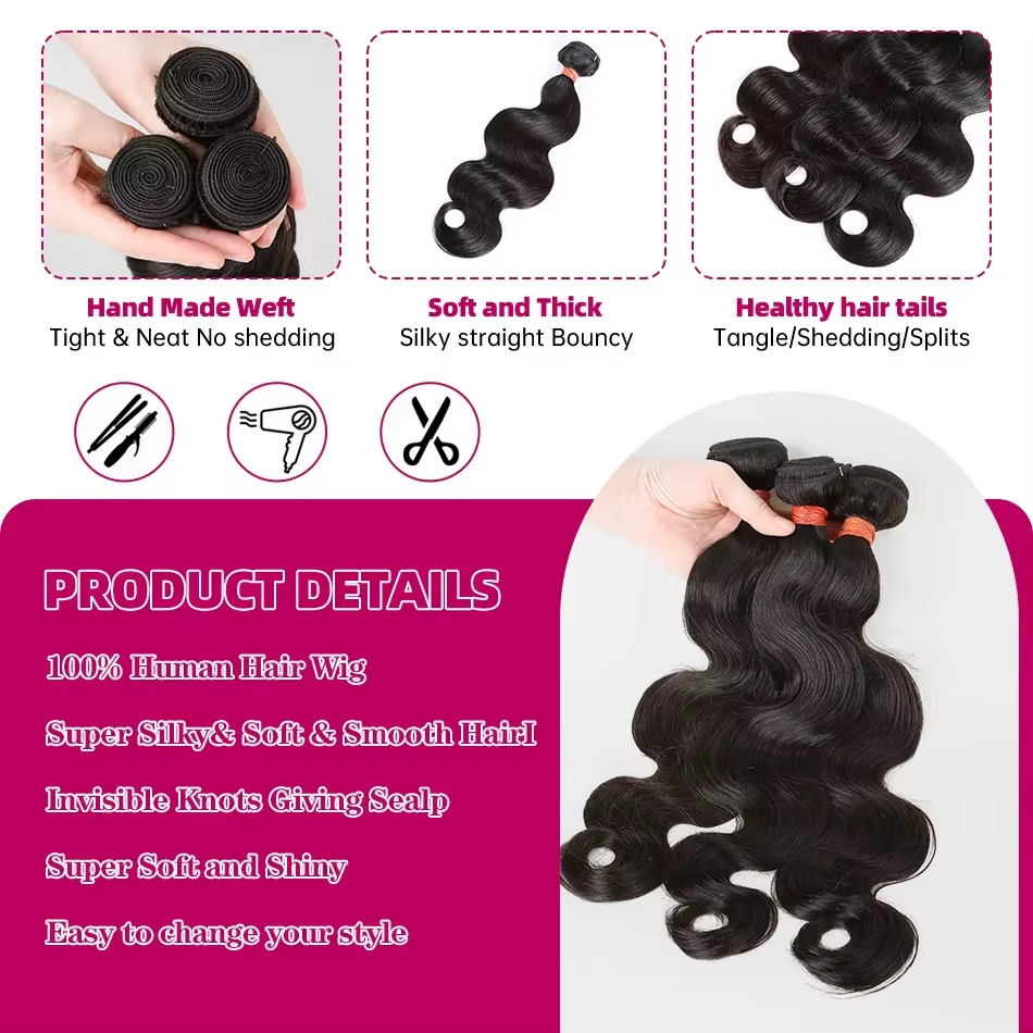 Wholesale of 30 Bundles of Bundles For Only $971- Premium Natural Body Wave Bundles Human Hair 10 bundles of 16 inches+10 bundles of 24 inches+10 bundles of 30 inches