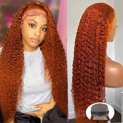 ⚡️|BigSale|Gefily 20"-34"13x4 350 Ginger Orange Lace Front Wig Curly Wave Long Hair Wig