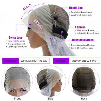 Gefily 10” 13x4 Silver Gray Bob Wig – Limited Edition, Human Hair, Dyeable Style