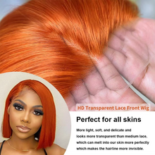 Gefily 10” 13x4 350 Orange Ginger Bob Wig – Trendy Short Cut