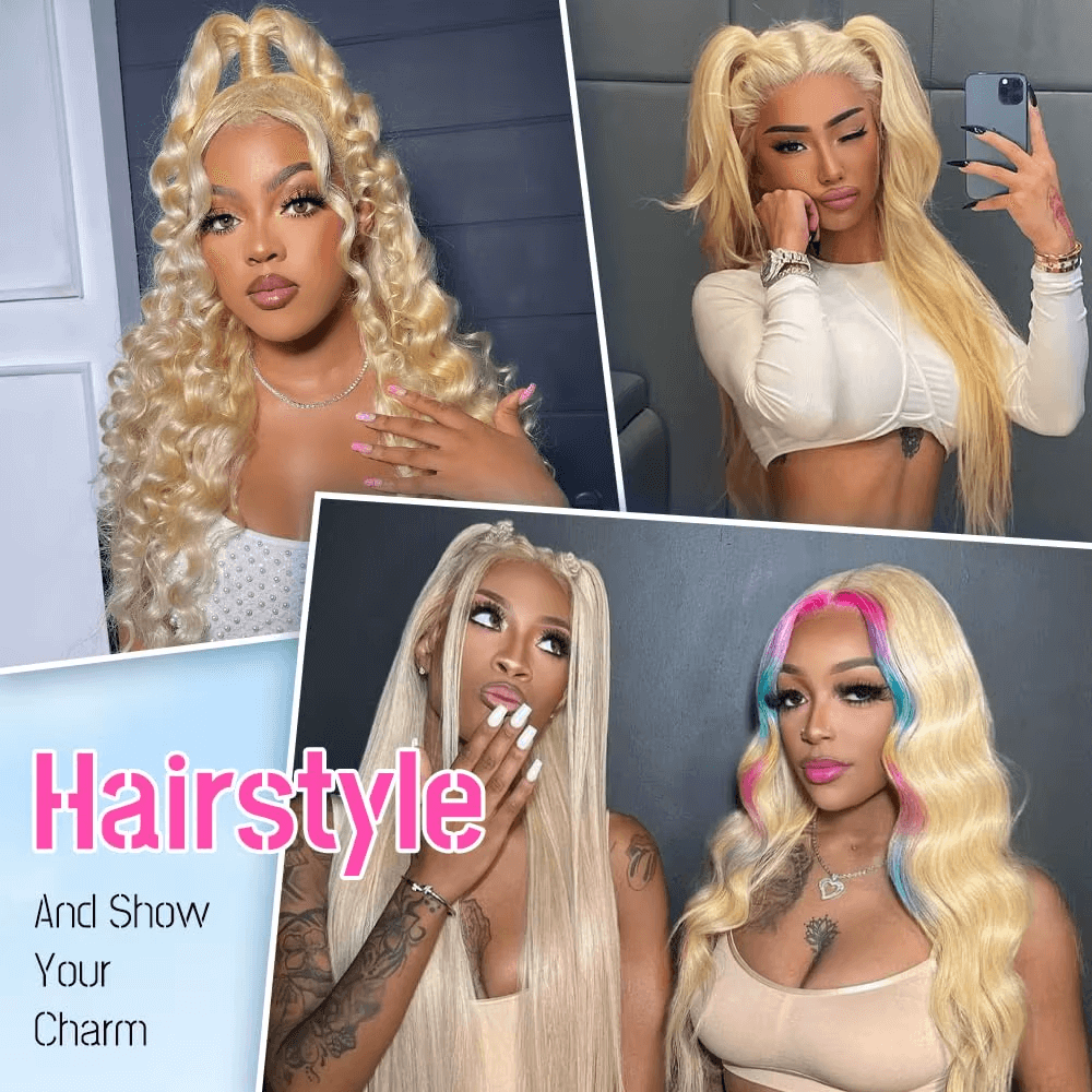 613 Blonde Lace Front Wig Human Hair 13x6 Blonde Human Hair Wigs 30 Inch Body Wave Lace Front Wigs Human Hair Pre Plucked