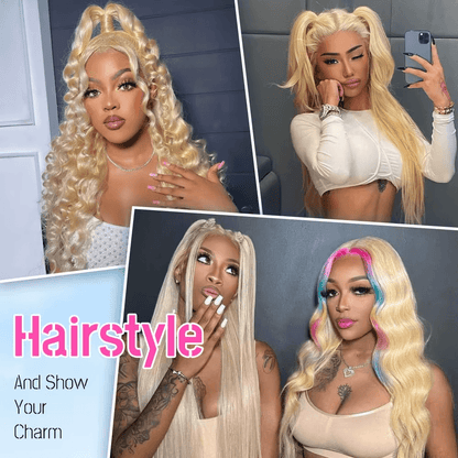 Gefily 20’’–42’’ 13x6 613 Blonde Body Wave Lace Front Wig – Invisible Lace, 100% Human Hair, Glamorous & Versatile