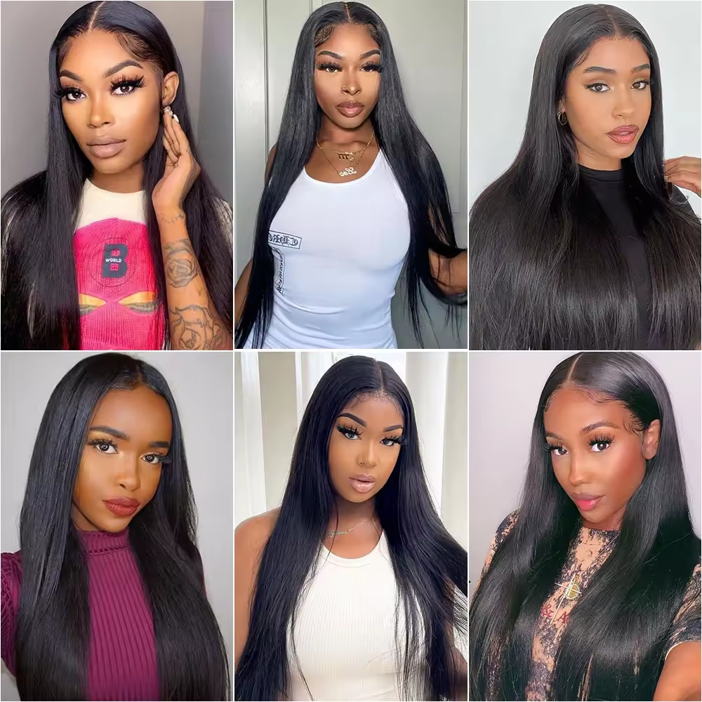 Gefily 16-34Inch Natural Black Straight Hair Bundles Virgin Brazilian Hair Weave 4 Bundles