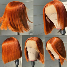 Gefily 10” 13x4 350 Orange Ginger Bob Wig – Trendy Short Cut