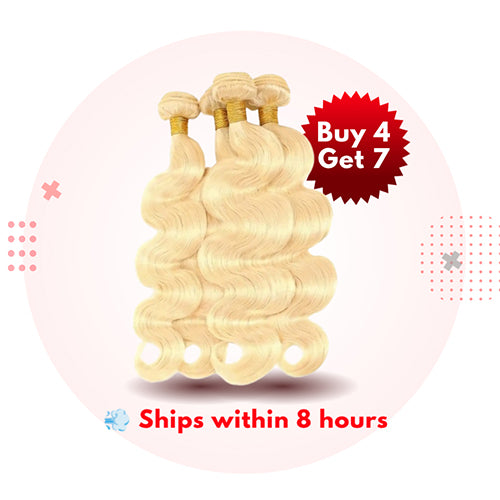 Gefily 18’’–30’’ Bundles 613 Blonde Body Wave Hair –Full & Silky Body Wave, Tangle-Free & Dyeable