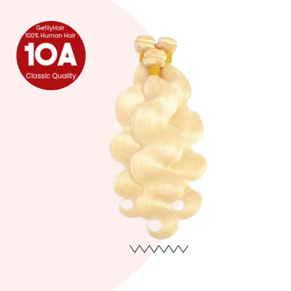 Gefily 16’’–30’’ 10A Classic #613 Blonde Body Wave Bundles Brazilian Hair – 100% Virgin Brazilian Human Hair, Soft, Full & Silky