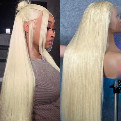 Gefily 16‘’-36‘’ 13x6 613 Blonde Straight Lace Front Wig – Ultra Invisible Lace, 100% Human Hair, Perfect for Daily Glam