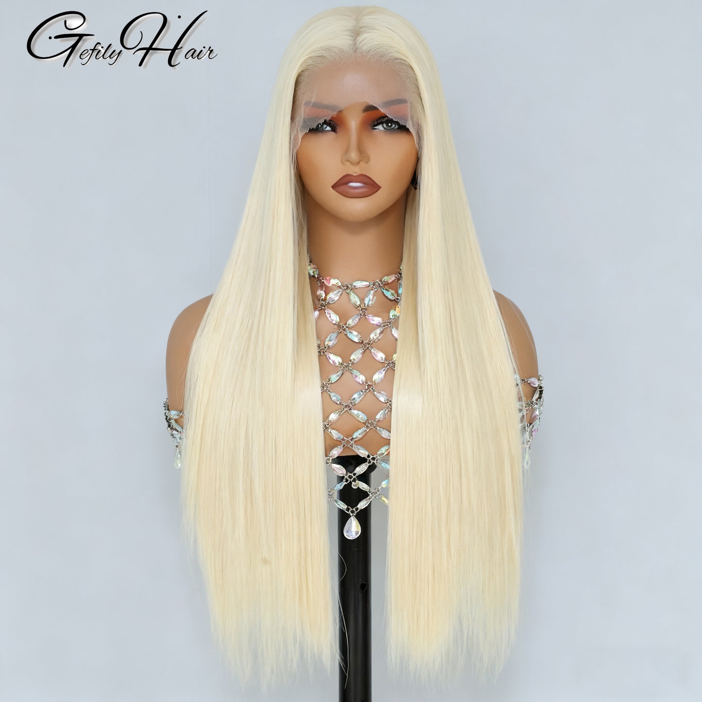 Gefily 20‘’-42‘’ 13x6 613 Blonde Straight Lace Front Wig – Ultra Invisible Lace, 100% Human Hair, Perfect for Daily Glam