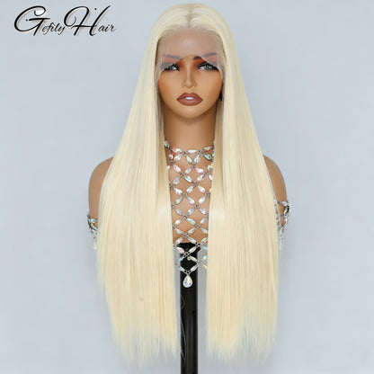 Gefily 20‘’-42‘’ 13x6 613 Blonde Straight Lace Front Wig – Ultra Invisible Lace, 100% Human Hair, Perfect for Daily Glam