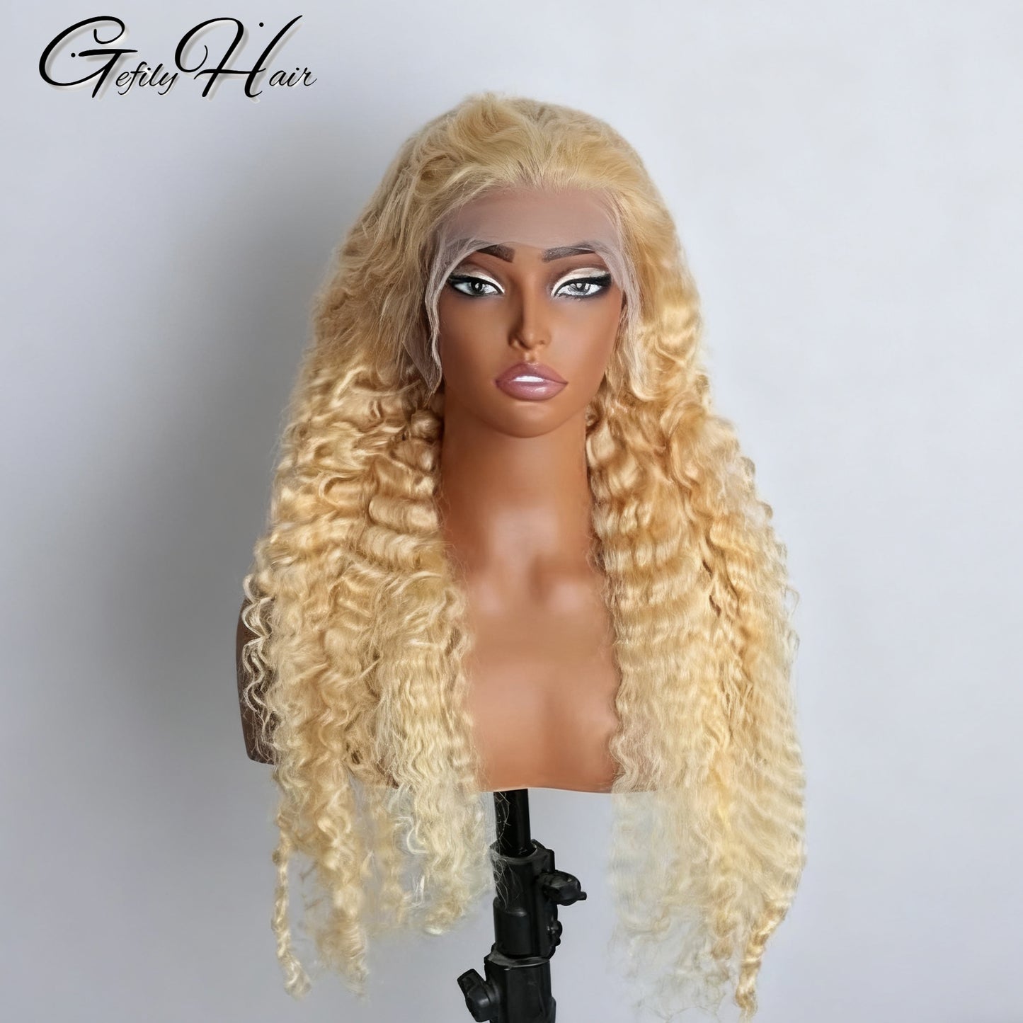 Gefily 16‘’-40‘’ 13x4/13x6 613 Blonde Lace Front Wig 613 Blonde Deep Wave & Water Wave Curly Wave-Invisible Lace, Soft & Restyle-Friendly