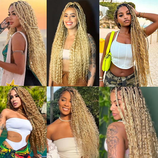 Gefily 16’’–26’’ Braiding Hair 613 Blonde  Deep Curly Wave Hair – 100% Virgin Human Hair, Soft & Full