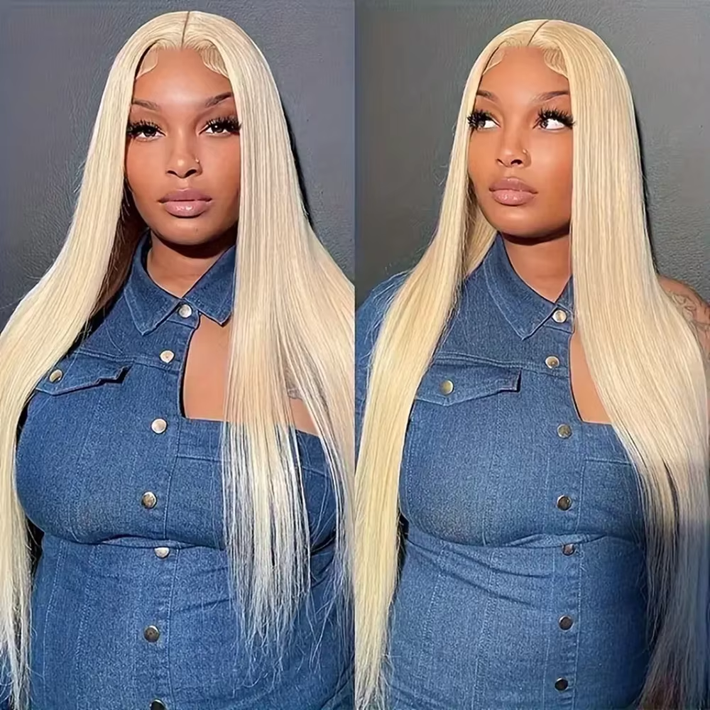 Gefily 20‘’-42‘’ 13x6 613 Blonde Straight Lace Front Wig – Ultra Invisible Lace, 100% Human Hair, Perfect for Daily Glam