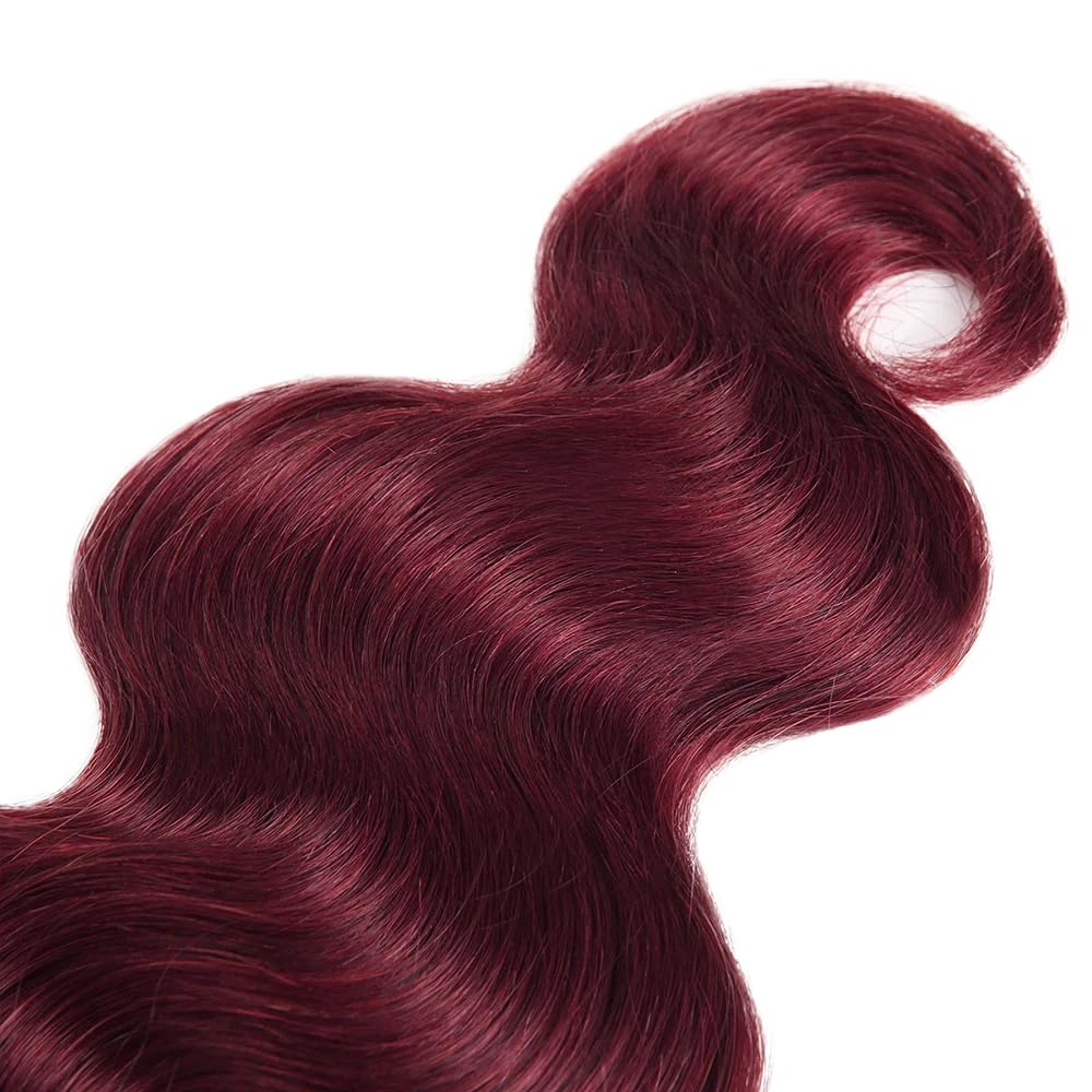 Gefily 18’’–30’’ Bundles 99J Burgundy Red Body Wave Hair– Deep Wine Red Elegance, Smooth Texture & Lasting Volume