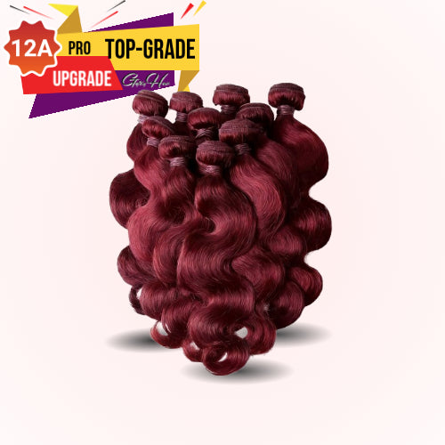 Gefily 16’’–30’’ 12A Premium Bundles #99J Burgundy RedBody Wave Brazilian Hair – 100% Virgin Brazilian Human Hair, Extra Soft, Thick & Silky