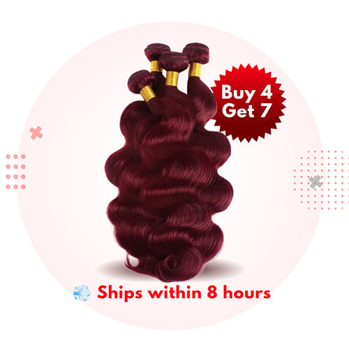 Gefily 18’’–30’’ Bundles 99J Burgundy Red Body Wave Hair– Deep Wine Red Elegance, Smooth Texture & Lasting Volume