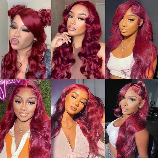 Gefily 18’’–30’’ Bundles 99J Burgundy Red Body Wave Hair– Deep Wine Red Elegance, Smooth Texture & Lasting Volume