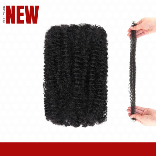 Gefily 16’’ Afro Kinky Curly Hair Extensions for Braids – Natural Black 100% Virgin Human Hair, Soft & Full