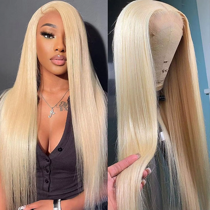 Gefily 16‘’-36‘’ 13x6 613 Blonde Straight Lace Front Wig – Ultra Invisible Lace, 100% Human Hair, Perfect for Daily Glam