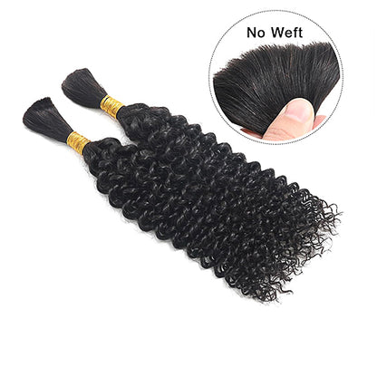 Gefily 18’’–22’’ Braiding Hair For Boho Braids Natural Black Deep Curly Wave Hair Extensions  –Smooth Flow, True to Length, Natural Black Beauty