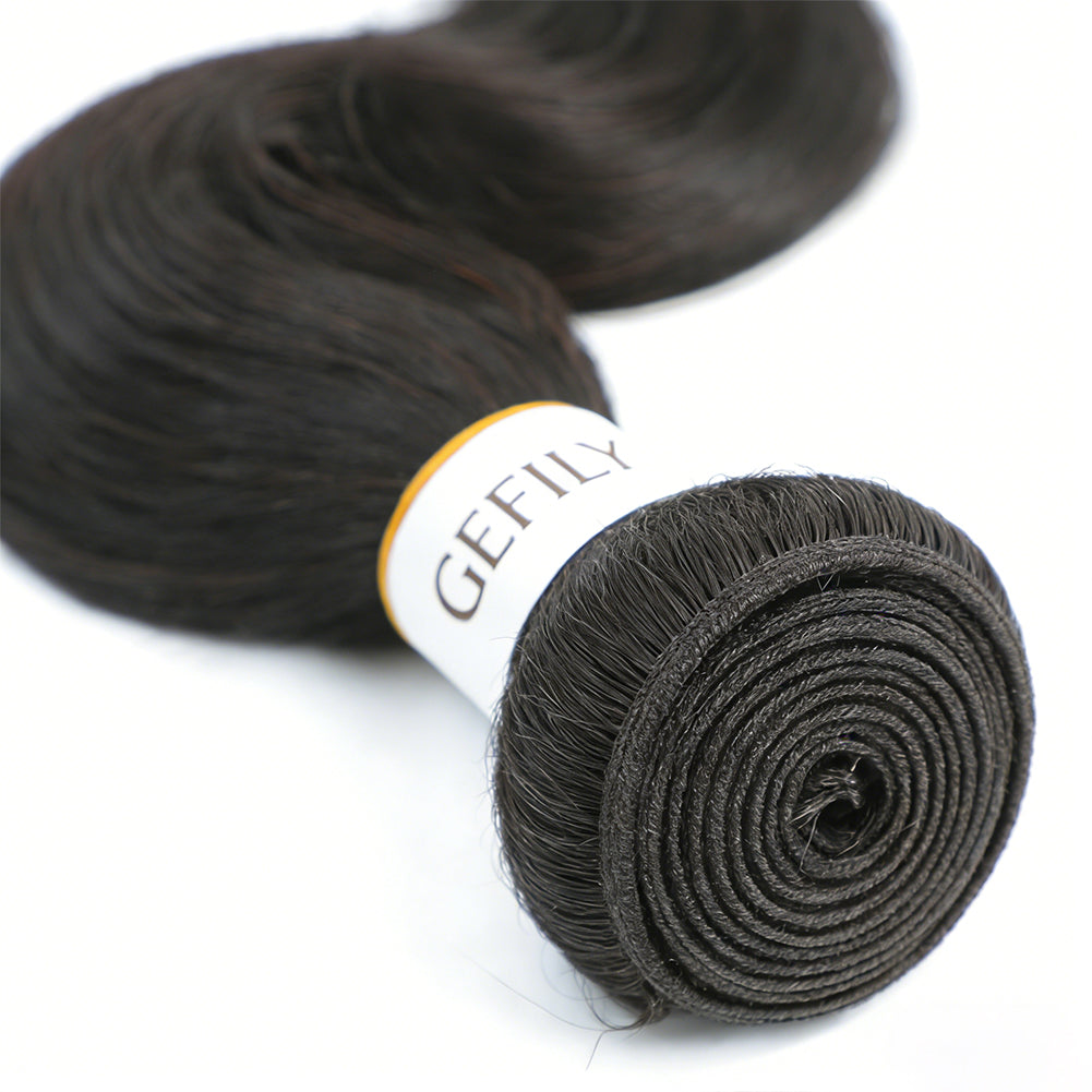 Gefily 16’’–30’’ 12A Premium Bundles 1B Natural Black Body WaveBrazilian Hair – 100% Virgin Brazilian Human Hair, Extra Soft, Thick & Silky
