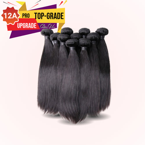 Gefily 16’’–30’’ 12A Premium Bundles 1B Natural Black Straight Brazilian Hair – 100% Virgin Brazilian Human Hair, Extra Soft, Thick & Silky