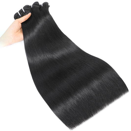 Gefily 16’’–30’’ Grade 12A Double Drawn Brazilian Straight Bundles – 1B Natural Black, 100% Virgin Brazilian Human Hair