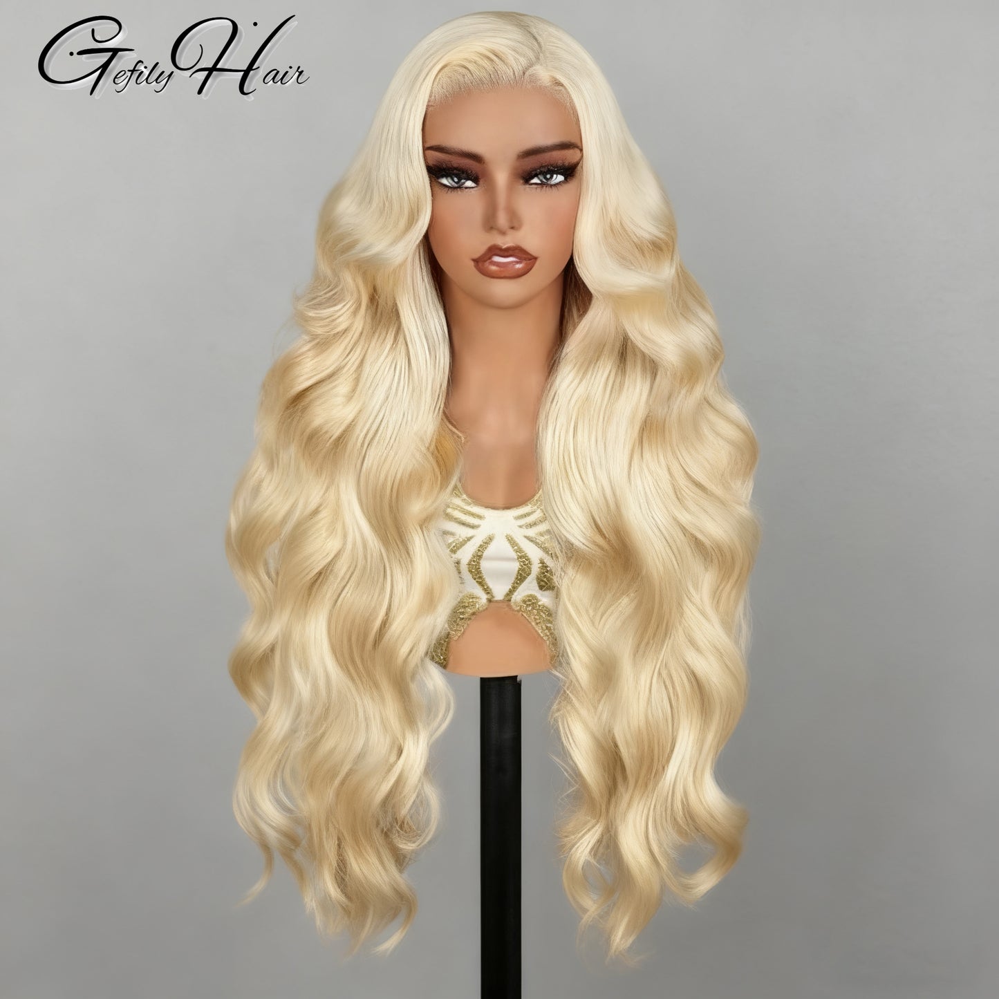 Gefily 20‘’-42‘’ 13x6 613 Blonde HD Lace Ftont Wig-100% Human Hair Straight/Body Wave/Curly Wave